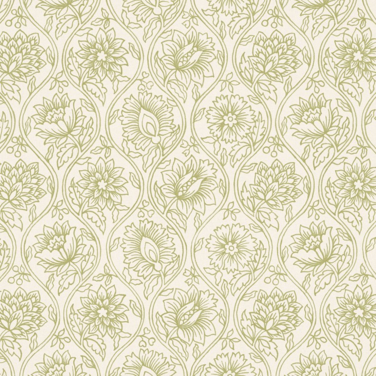 Lotus Moss Printed Cotton Fabric