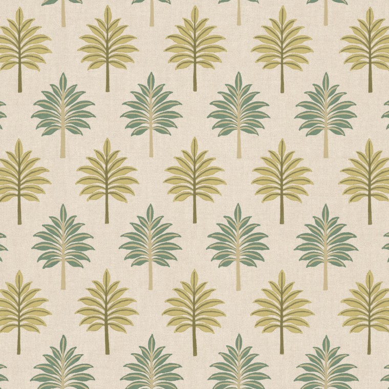 Palmette Leaf Printed Cotton Fabric