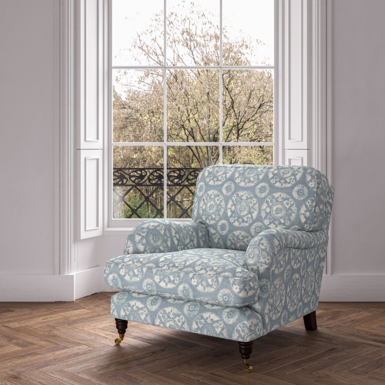 furniture bliss chair nubra denim print lifestyle