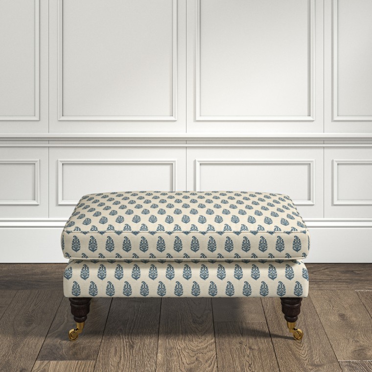 furniture bliss footstool indira indigo print lifestyle