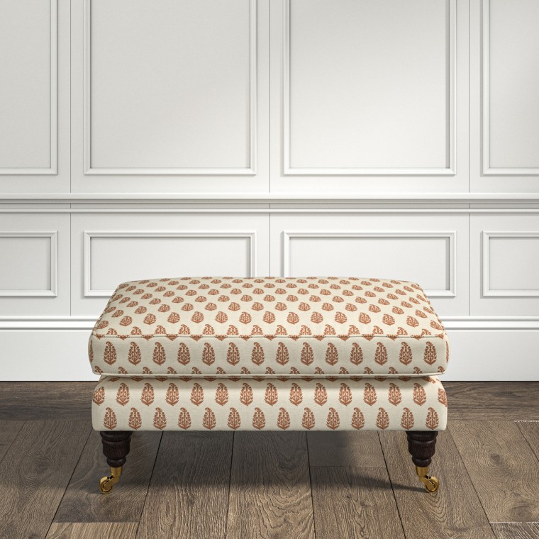 furniture bliss footstool indira rust print lifestyle