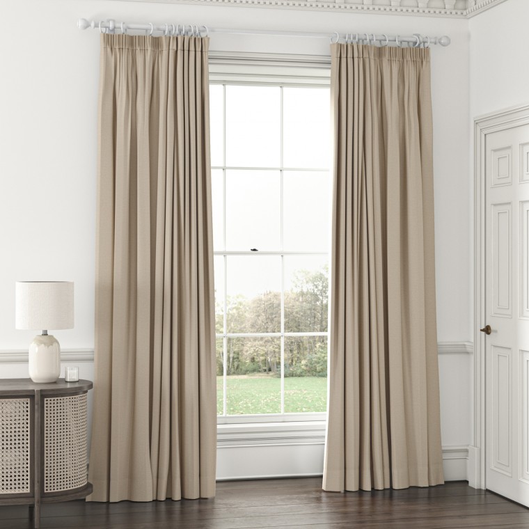 ready made curtain flanders natural plain pencil pleat lined main