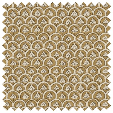 Devi Ochre Printed Cotton Fabric