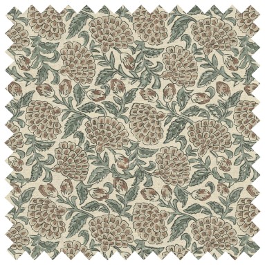 Erisha Teal Printed Cotton Fabric