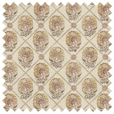 Jaya Ochre Printed Cotton Fabric