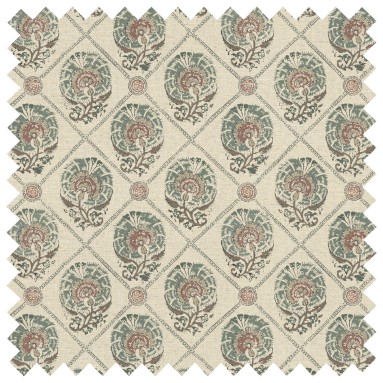 Jaya Teal Printed Cotton Fabric