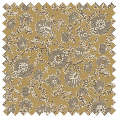 Latika Ochre Printed Cotton Fabric