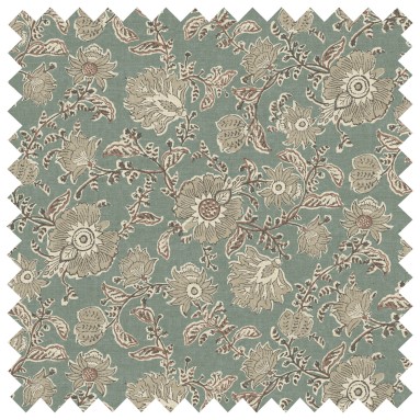 Latika Teal Printed Cotton Fabric