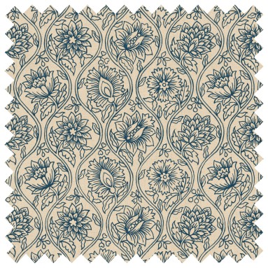 Lotus Midnight Printed Cotton Fabric