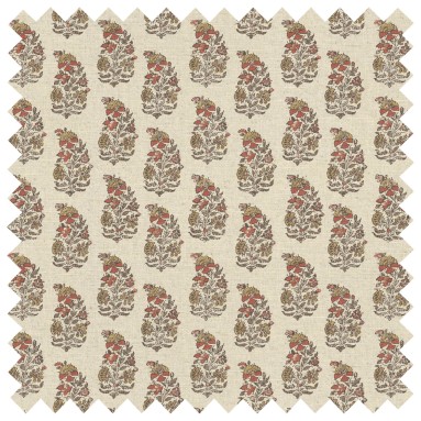 Uma Ochre Printed Cotton Fabric