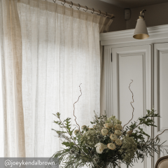 Flanders Alabaster Pencil Pleat Unlined Ready Made Curtains