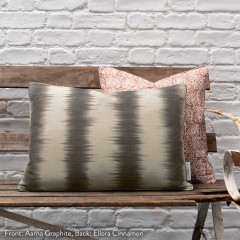 Aarna Graphite Printed Cotton Cushion 55cm x 38cm