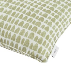 cushion babouches moss self piped edge detail