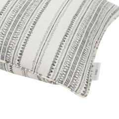 cushion bodo stripe charcoal self piped edge detail