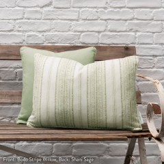 Bodo Stripe Willow Printed Cotton Cushion 55cm x 38cm