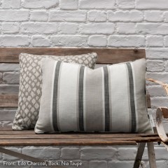 Edo Charcoal Woven Cushion 55cm x 38cm