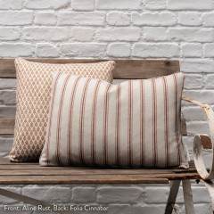 Folia Cinnabar Printed Cotton Cushion 43cm x 43cm