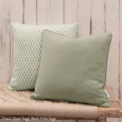Folia Sage Printed Cotton Cushion 43cm x 43cm