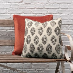 Marra Charcoal Printed Cotton Cushion 43cm x 43cm