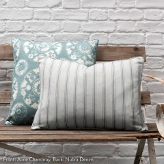 Nubra Denim Printed Cotton Cushion 50cm x 50cm
