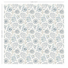 Kalamkari Azure Printed Cotton Fabric