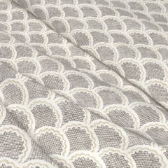 Fabric Moussine Charcoal Print Wave
