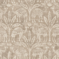 Toubkal Taupe Printed Cotton Fabric