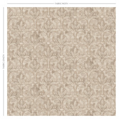 Toubkal Taupe Printed Cotton Fabric