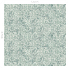 Toubkal Teal Printed Cotton Fabric