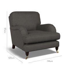 furniture bliss chair amina charcoal plain dimension
