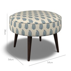 furniture brancaster footstool indira indigo print dimension