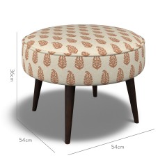 furniture brancaster footstool indira rust print dimension