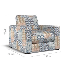 furniture cloud chair kantha indigo print dimension