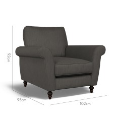 furniture ellery chair amina charcoal plain dimension