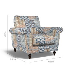 furniture ellery chair kantha indigo print dimension