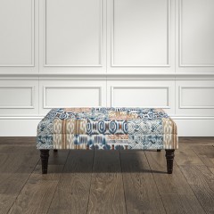 furniture monterey medium footstool kantha indigo print lifestyle
