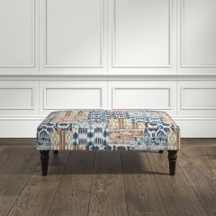 furniture savannah medium footstool kantha indigo print lifestyle