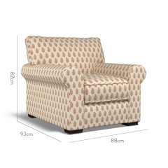 furniture vermont fixed chair indira rust print dimension