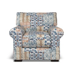 furniture vermont fixed chair kantha indigo print front