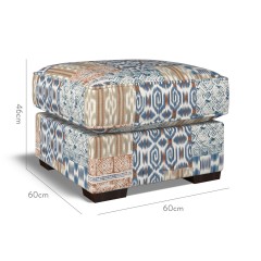 furniture vermont fixed ottoman kantha indigo print dimension