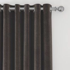 ready made curtain cosmos graphite plain eyelet lined detail
