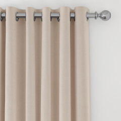 ready made curtain cosmos stone plain eyelet lined detail