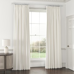 ready made curtain flanders alabaster plain pencil pleat lined main