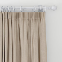 ready made curtain flanders natural plain pencil pleat lined detail