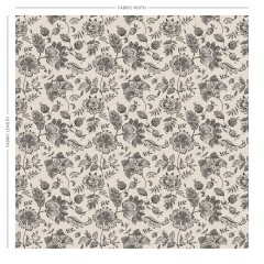 Kamila Charcoal Printed Cotton Fabric
