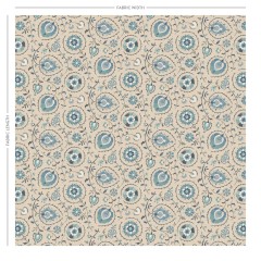 Shimla Azure Printed Cotton Fabric