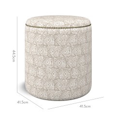 furniture malpaso footstool ellora taupe print dimension