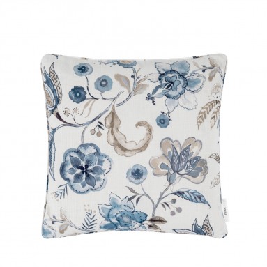 Anushka China Blue Printed Cotton Cushion 43cm x 43cm