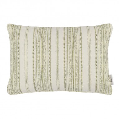 Bodo Stripe Willow Printed Cotton Cushion 55cm x 38cm