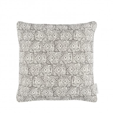 Ellora Graphite Printed Cotton Cushion 43cm x 43cm